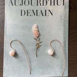 Real pearl earrings-2.5inch long, hypoallergic